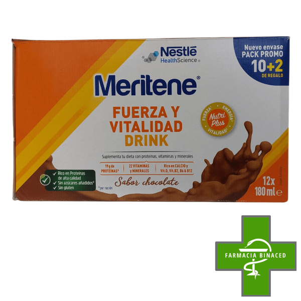 MERITENE DRINK CHOCOLATE 180ML 12 BATIDOS