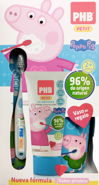 PHB Gel dentífrico Petit + cepillo dental con Vaso regalo