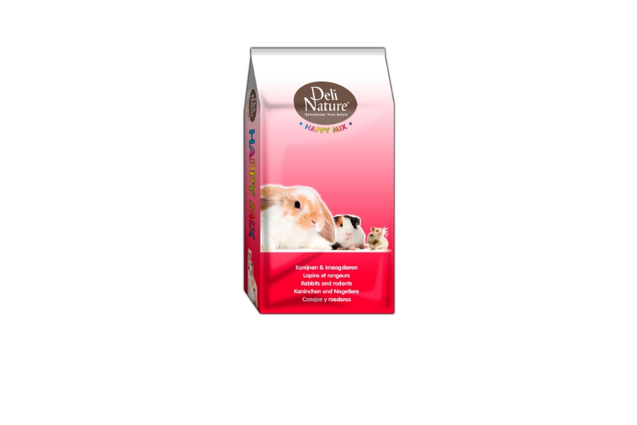 PIENSO HAPPY MIX PARA CONEJOS ENANOS 100% NATURAL 15KG