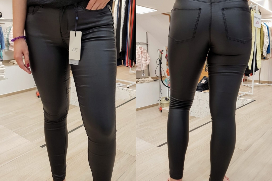 Pantalón ecopiel negro only