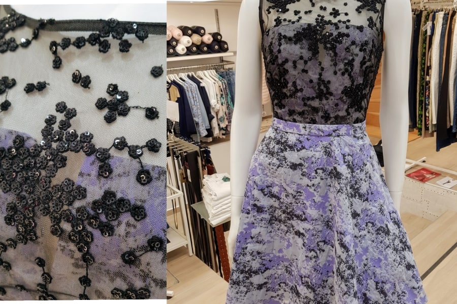 Vestido Maria Lago lila, negro