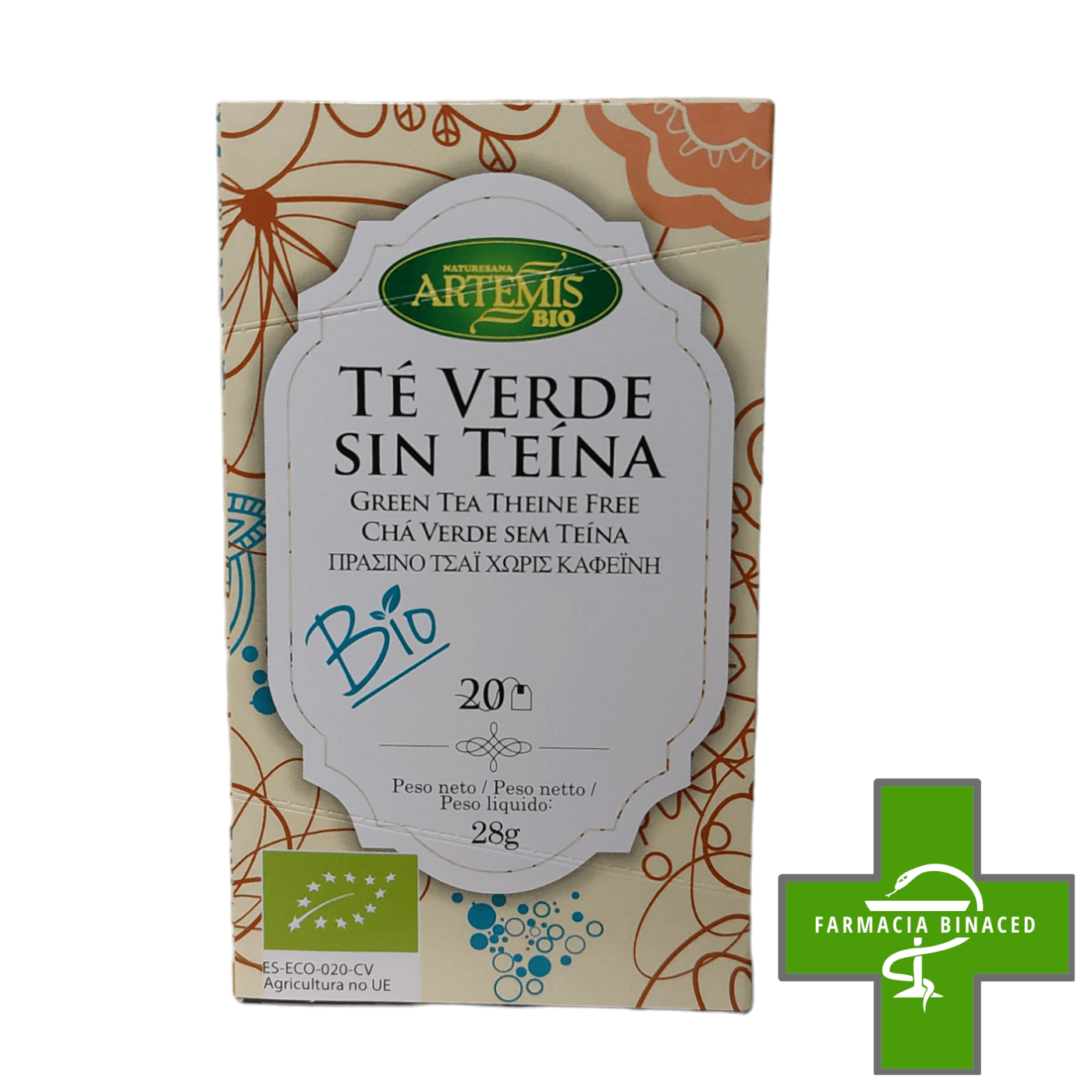 ARTEMIS TE VERDE SIN TEINA 20 BOLSAS