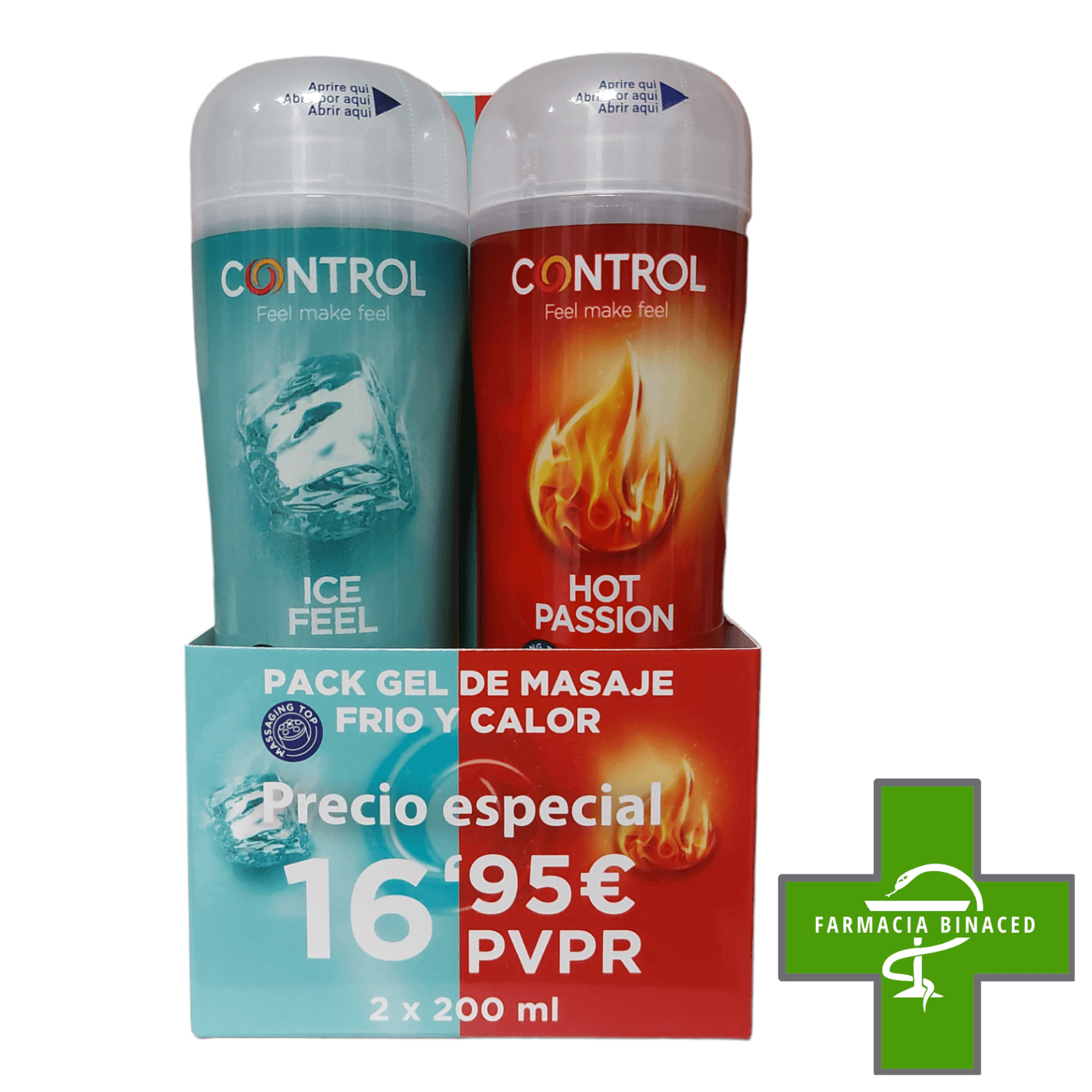 CONTROL DUPLO LUBRICANTE ICE FEEL + HOT PASSION 200ML