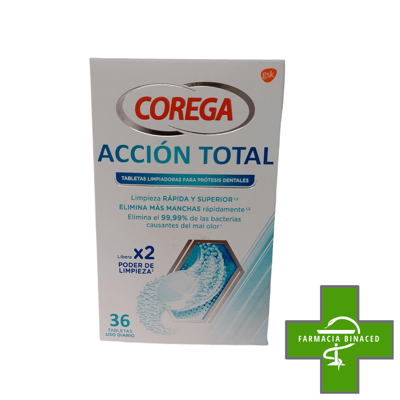 COREGA ACCION TOTAL 36 TABLETAS LIMPIADORAS