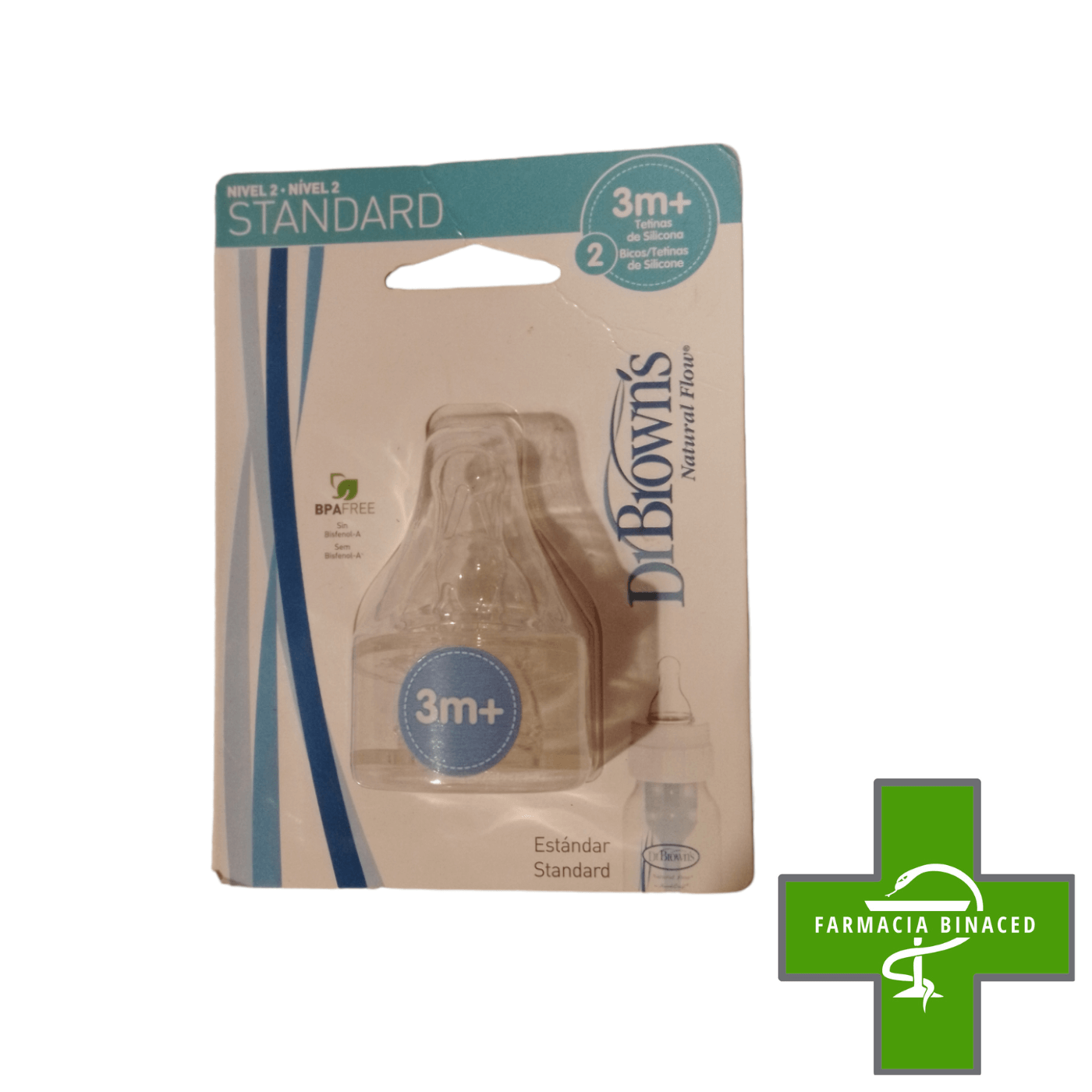 DR BROWNS 2 TETINAS DE SILICONA +3M