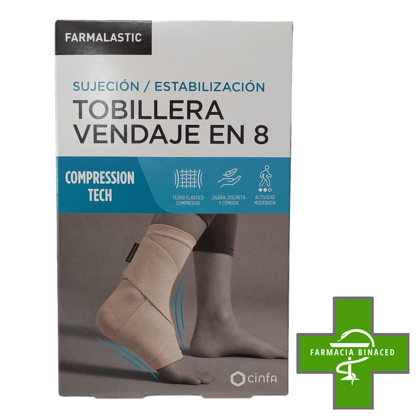 FARMALASTIC TOBILLERA VENDAJE EN 8 TALLA M