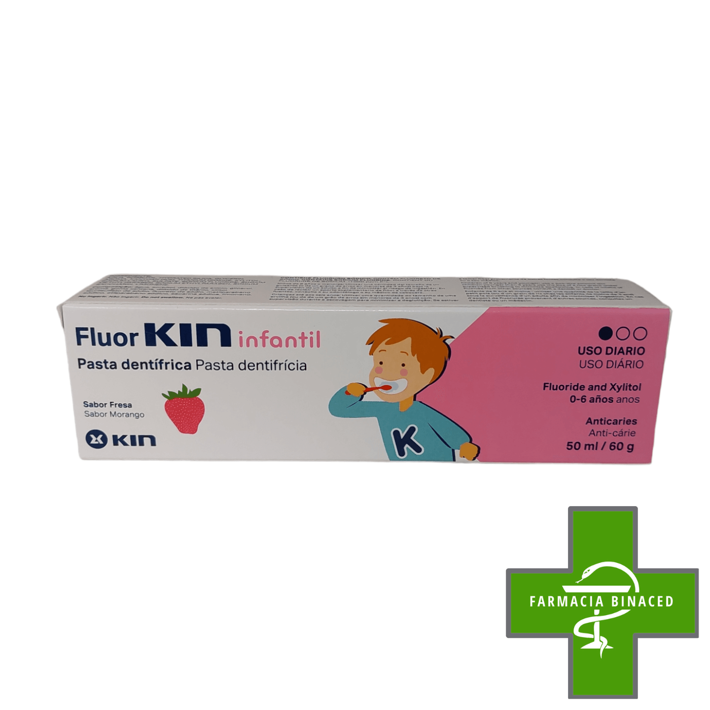FLUOR KIN INFANTIL PASTA FRESA 0-6 AÑOS 60G