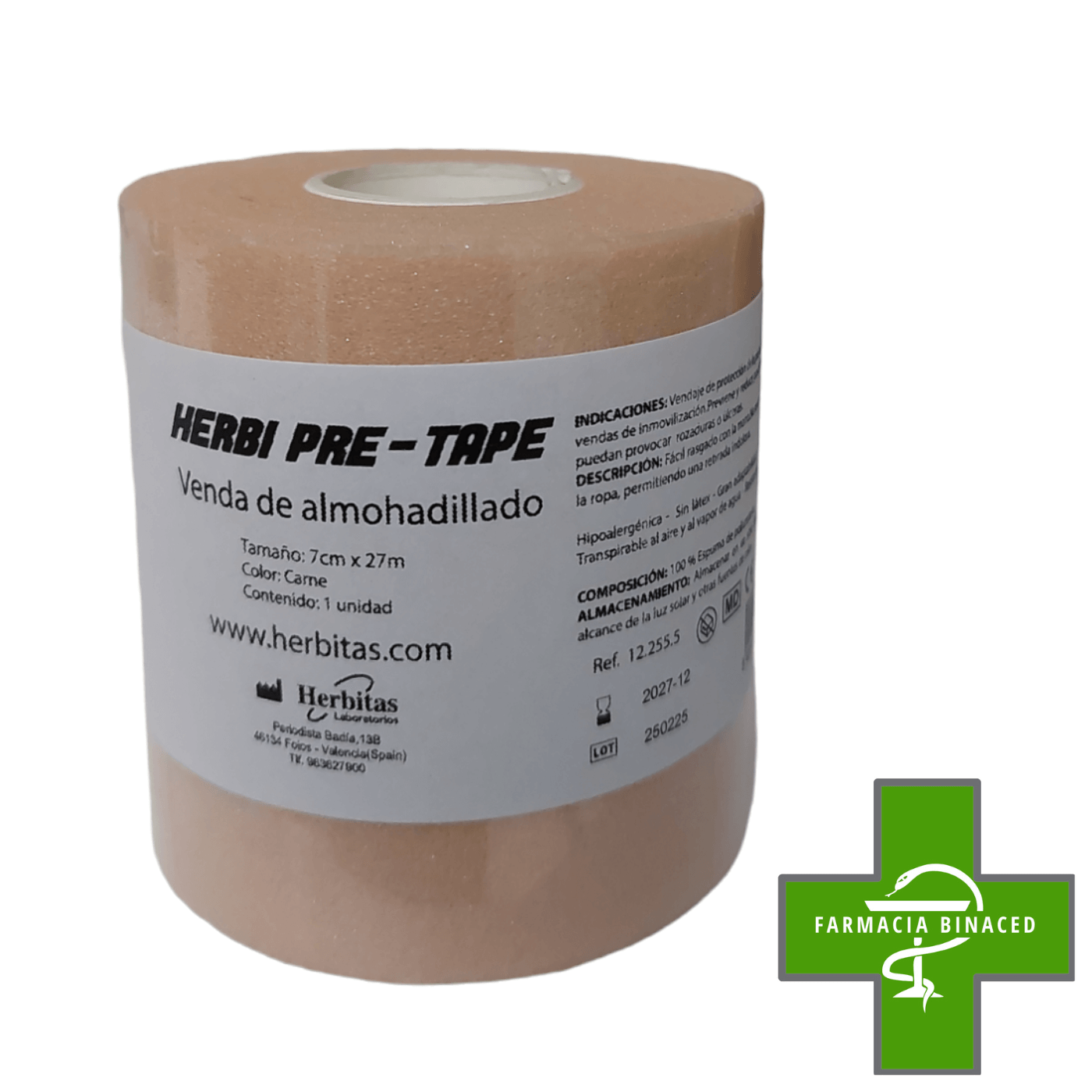 HERBI PRE TAPE VENDA DE ALMOHADILLADO 7CMX27M