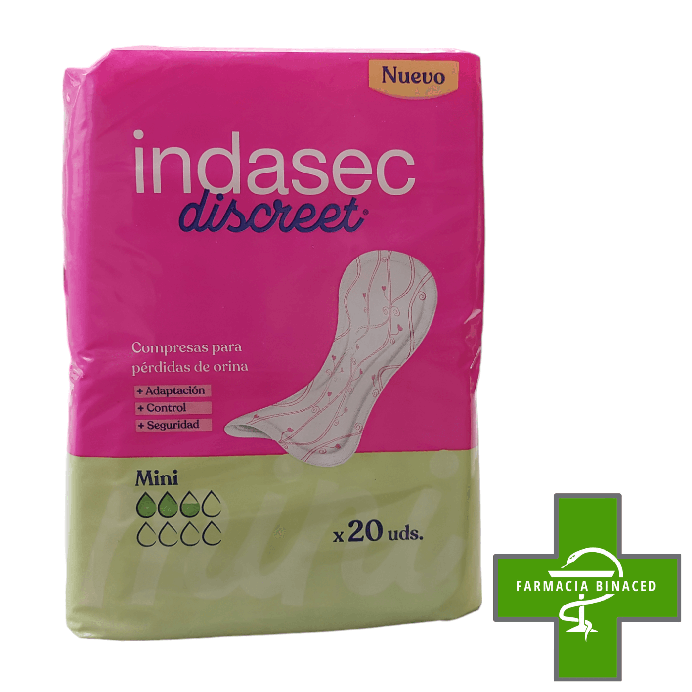 INDASEC DISCREET MINI 20 COMPRESAS