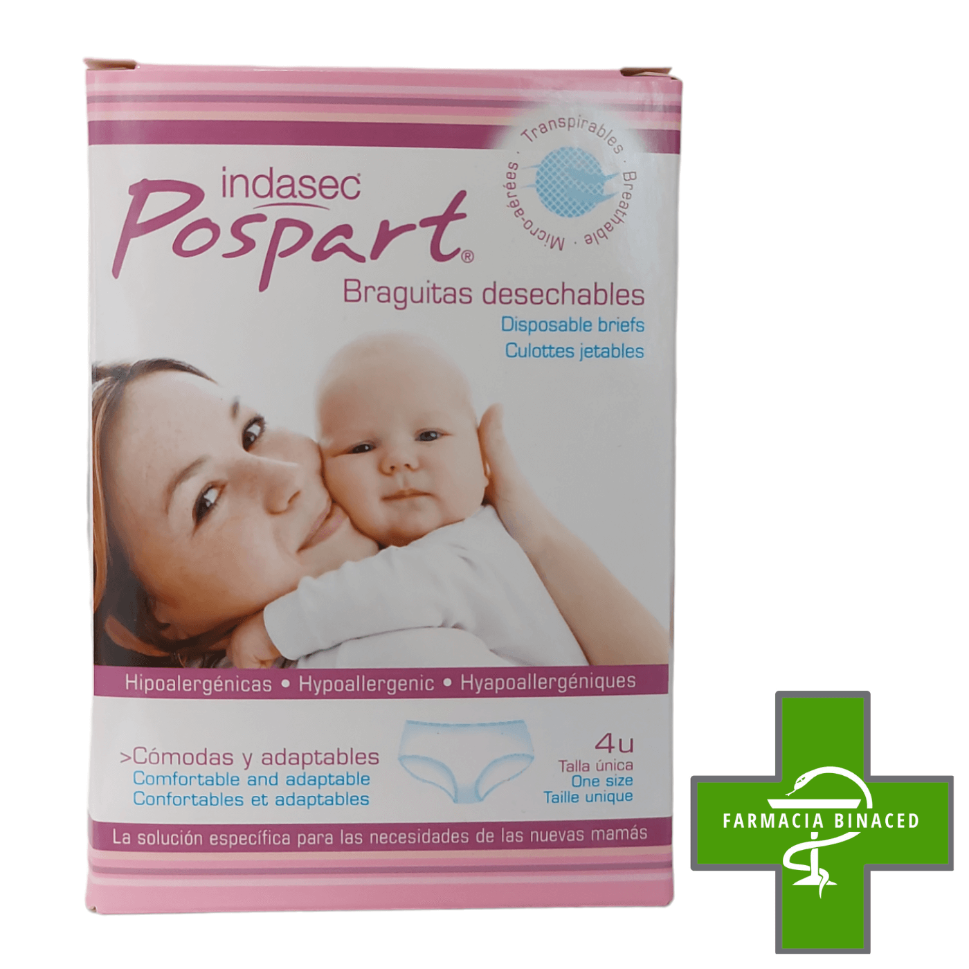 INDASEC POSPART BRAGUITAS DESECHABLES 4U