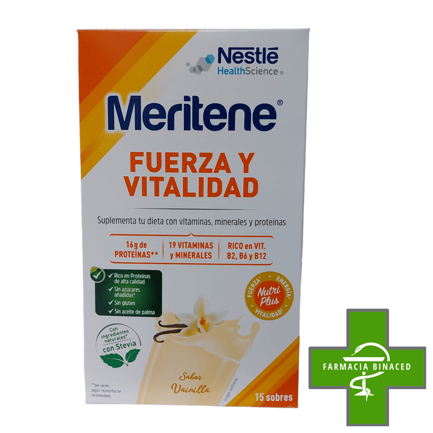 MERITENE FUERZA VITALIDAD VAINILLA 15 SOBRES