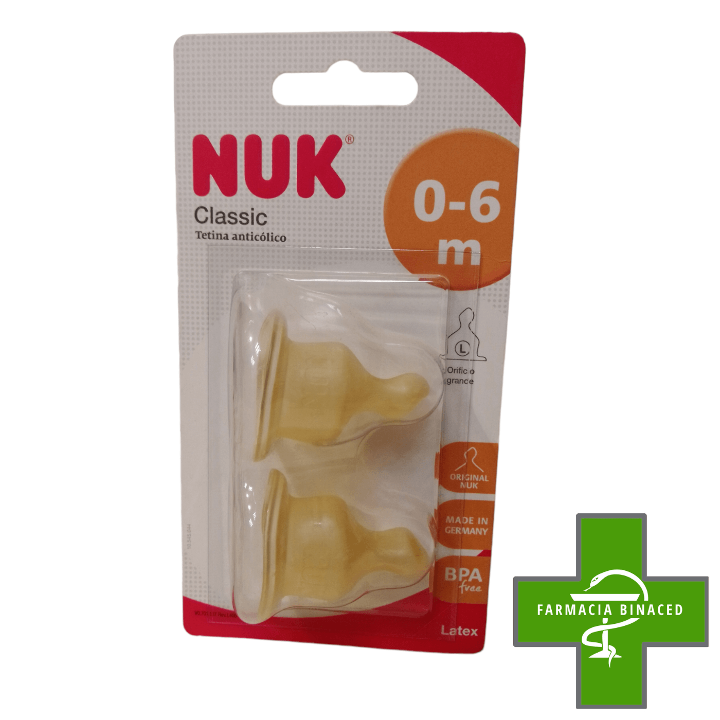 NUK 2 TETINAS FLUJO DENSO LATEX 0-6M