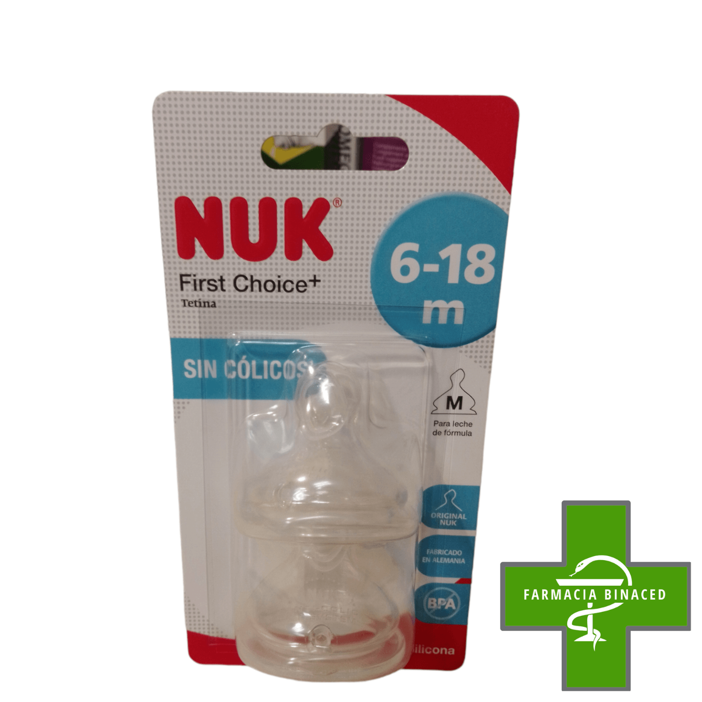 NUK 2 TETINAS FLUJO MEDIO SILICONA 6-18M