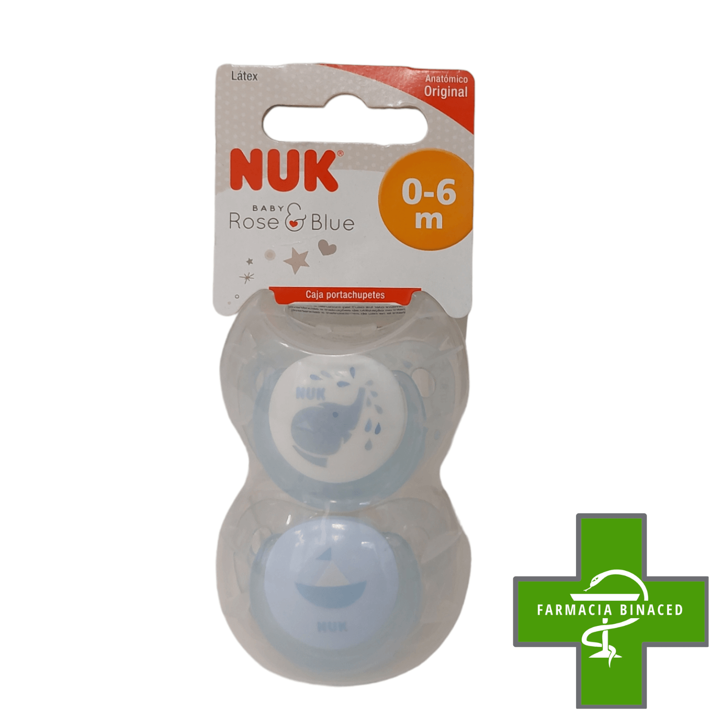 NUK CHUPETE ANATOMICO LATEX 0 a 6M 2UDS
