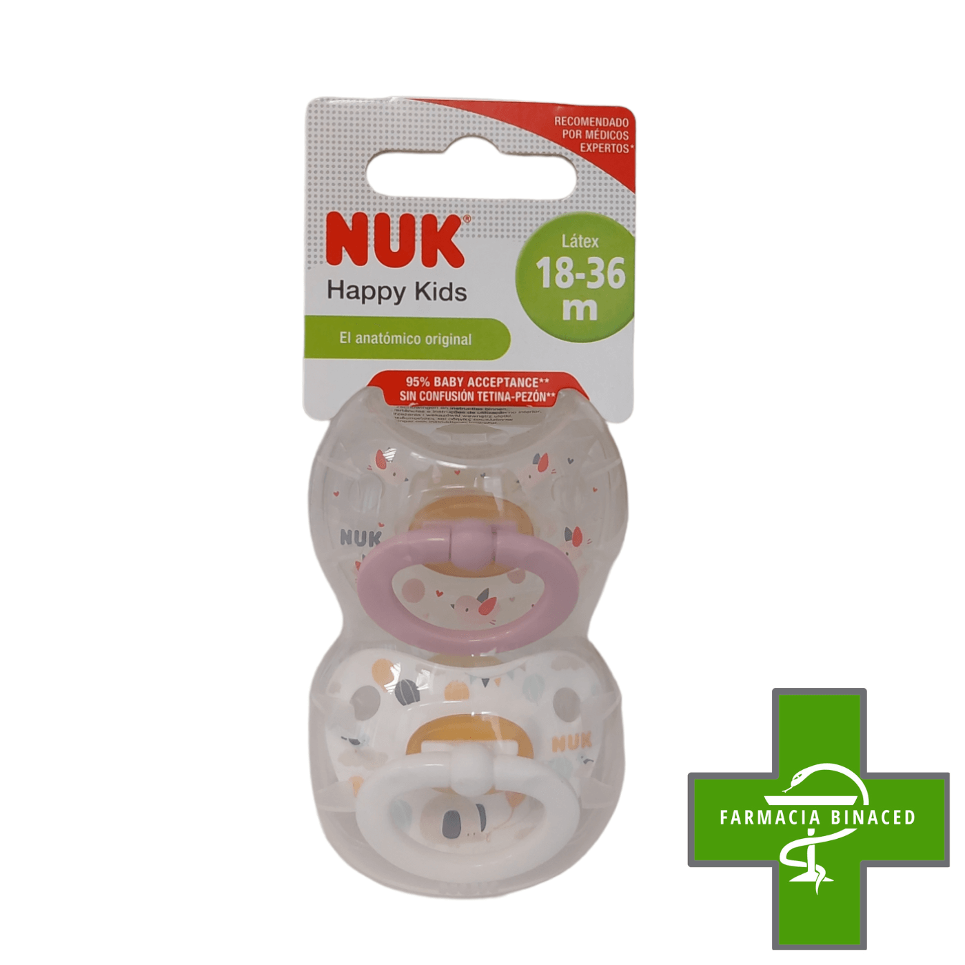 NUK CHUPETE ANATOMICO LATEX 18-36M 2UDS