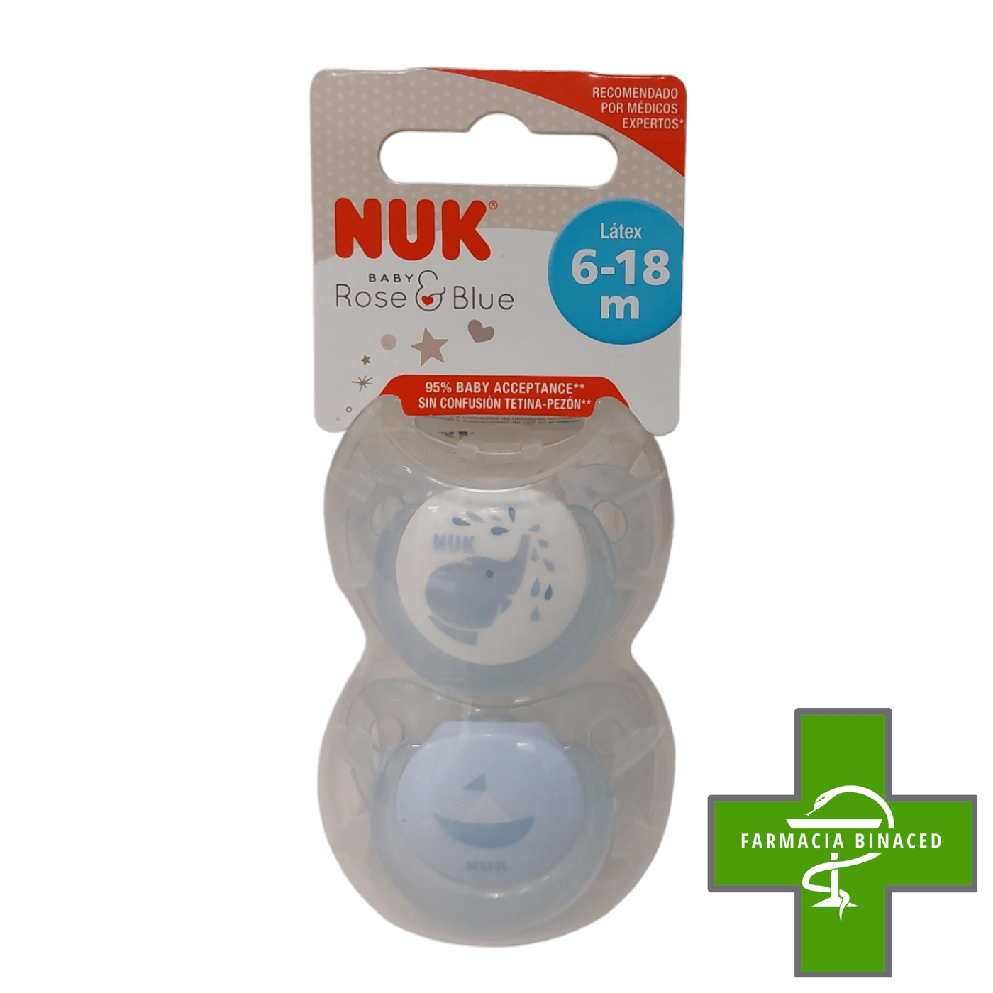 NUK CHUPETE ANATOMICO LATEX 6-18M 2UDS