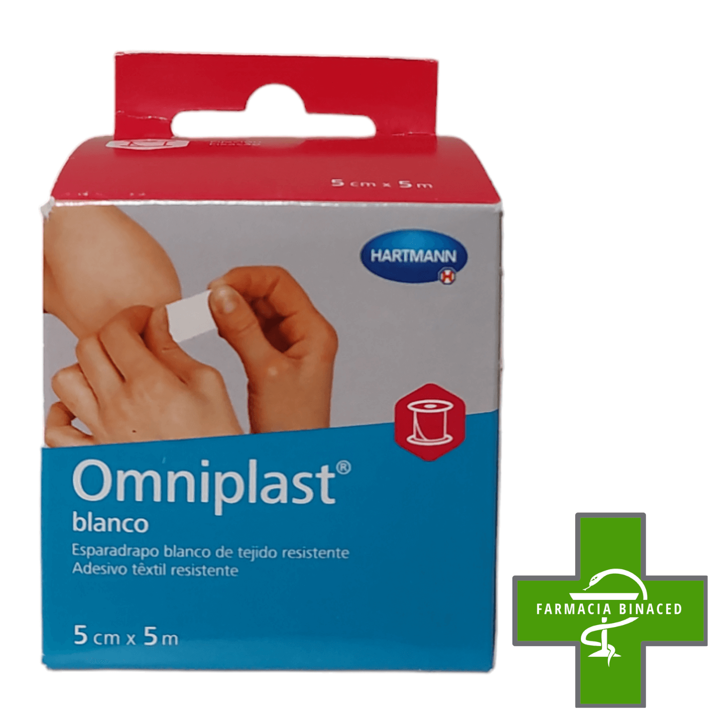 OMNIPLAST ESPARADRAPO TEJIDO BLANCO 5CMX5M