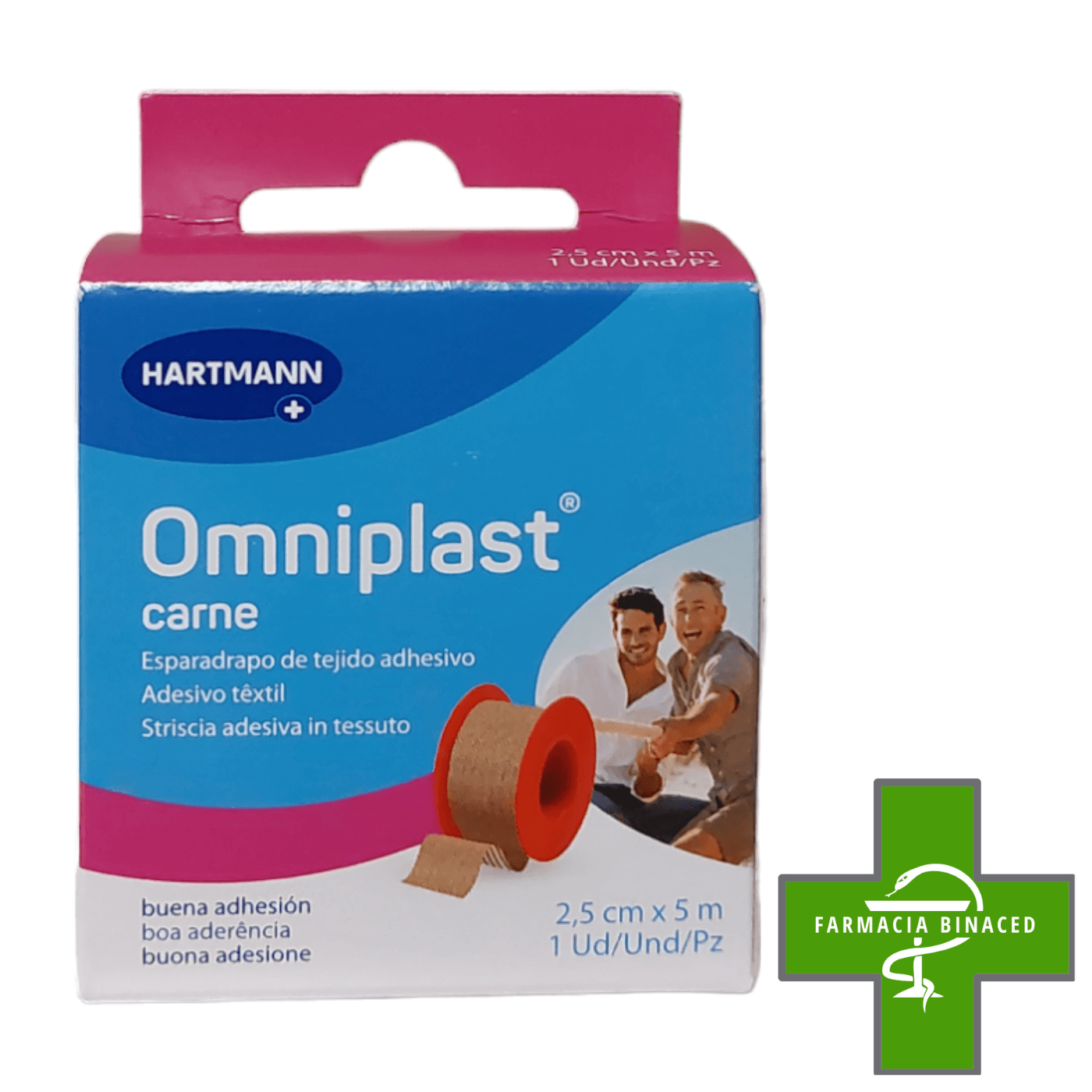 OMNIPLAST ESPARADRAPO TEJIDO CARNE 25CMX5M