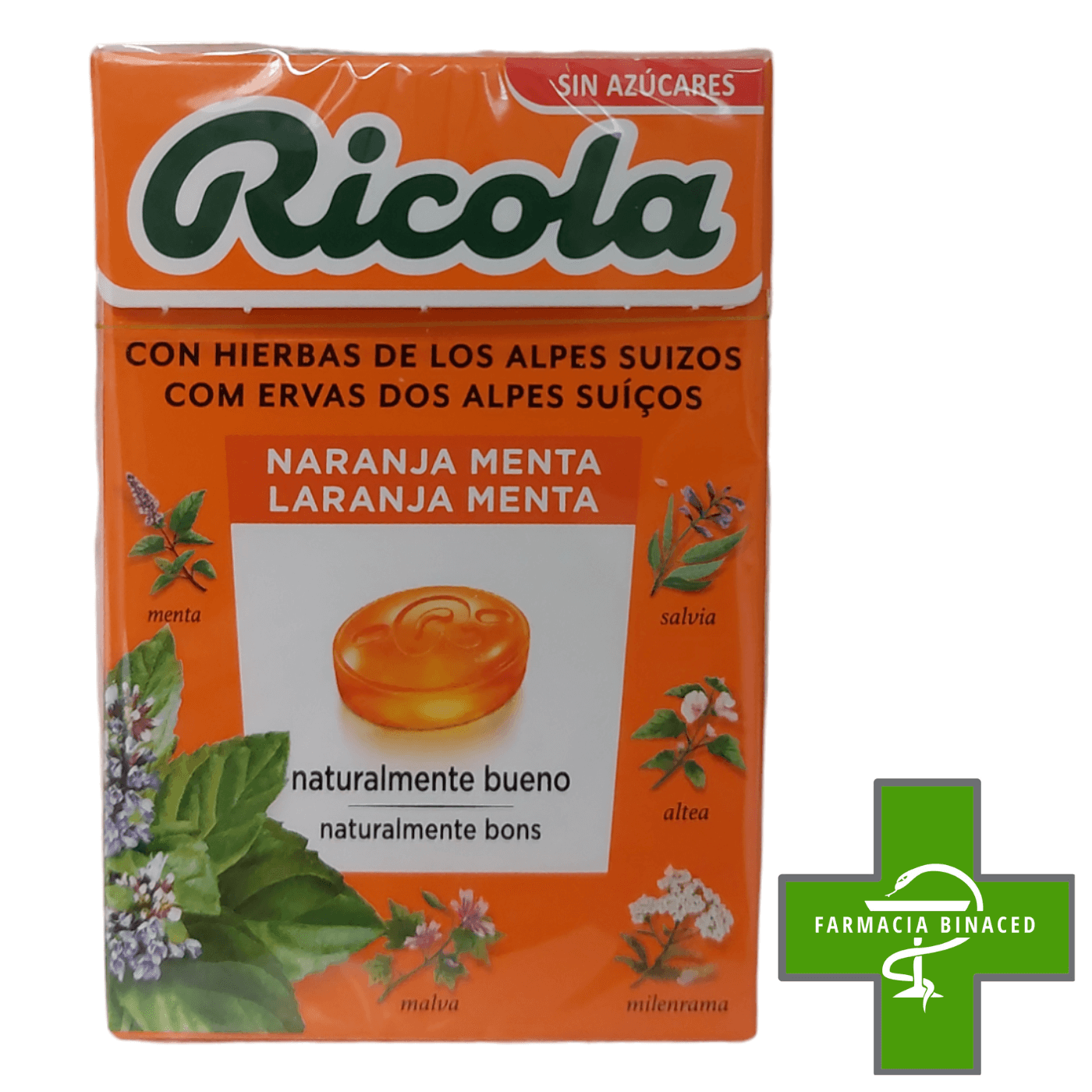 RICOLA CARAMELOS NARANJA MENTA 50G