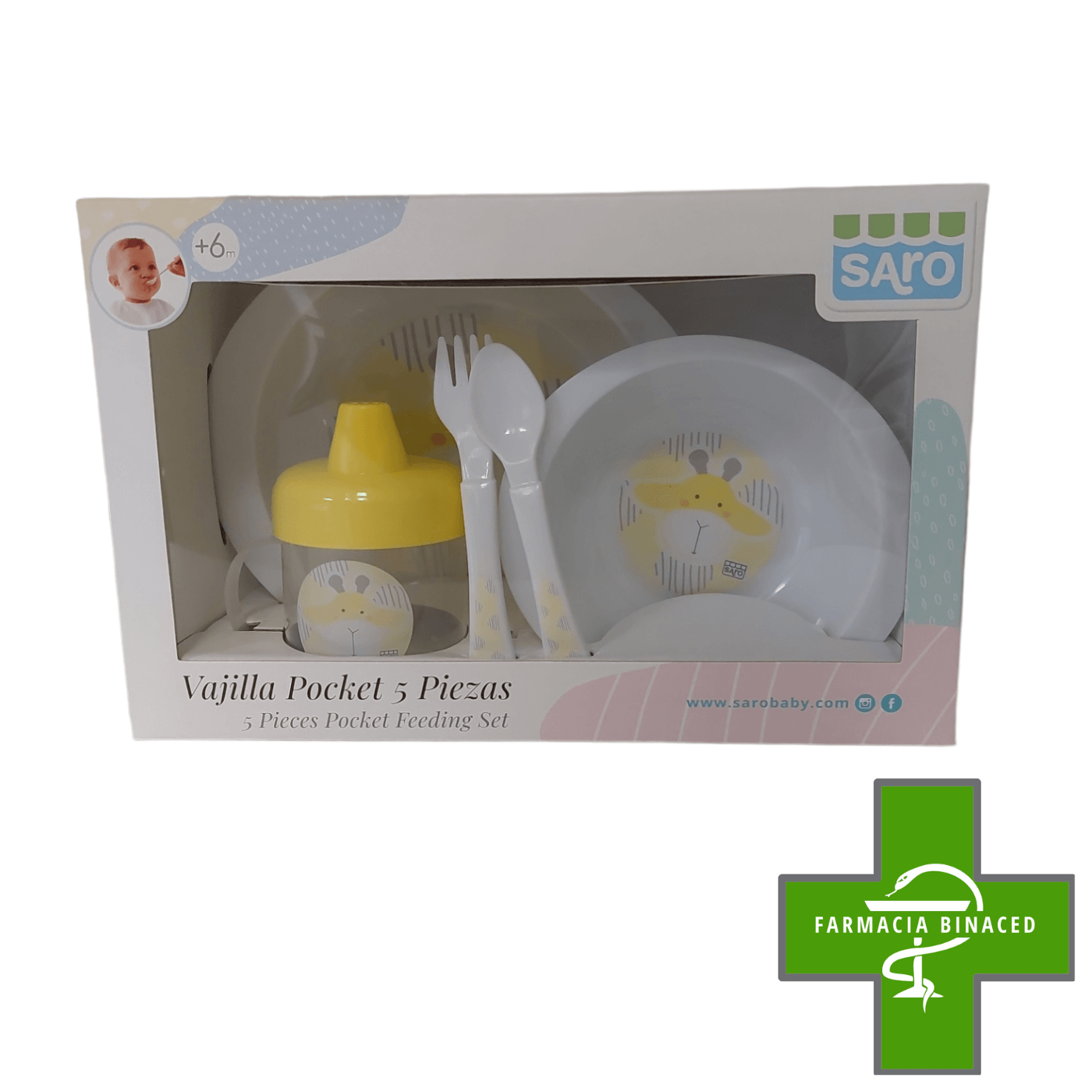 SARO VAJILLA 5 PIEZAS JIRAFA AMARILLA