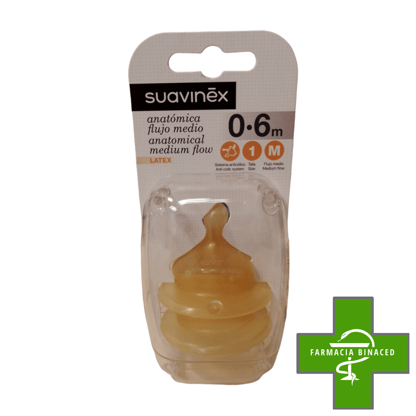 SUAVINEX 2 TETINAS FLUJO MEDIO LATEX 0-6M