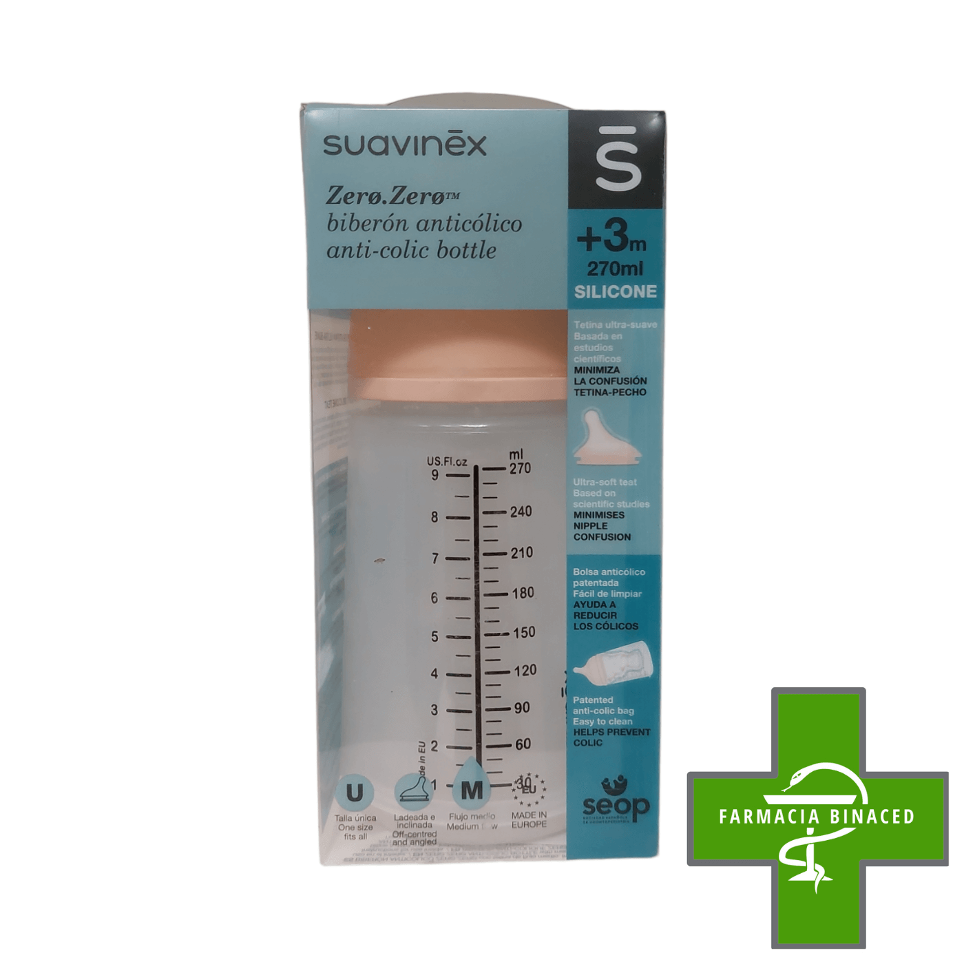 SUAVINEX BIBERON ANTICOLICO SILICONA 270ML