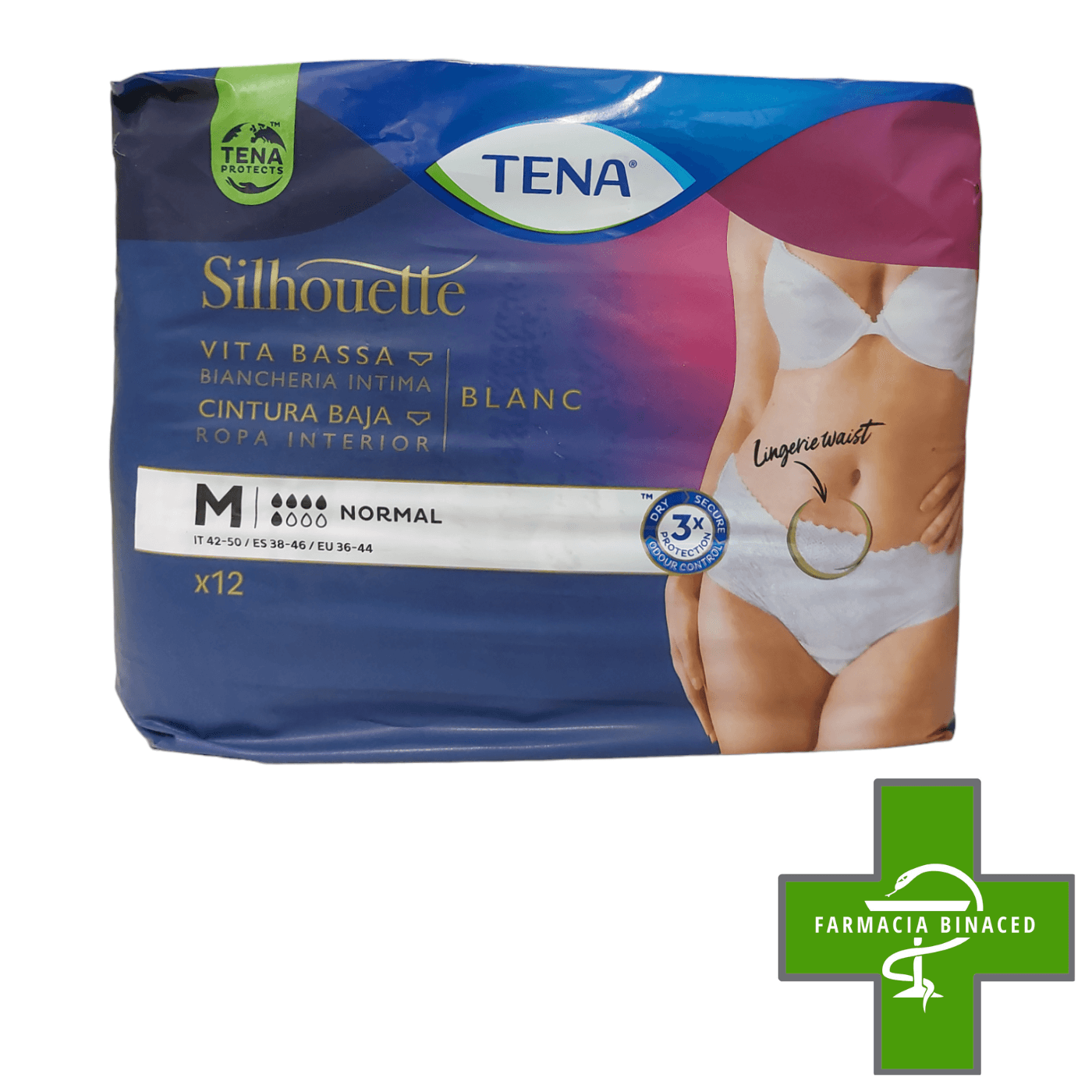 TENA SILHOUETTE NORMAL M 12 BRAGUITAS