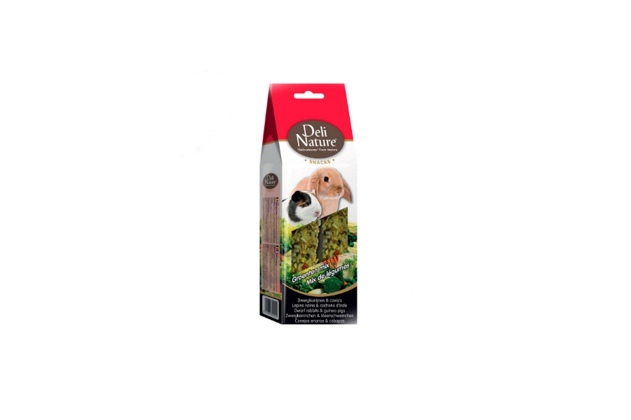 BARRITAS DE MEZCLA DE VERDURAS 100% NATURAL  PARA TODO TIPO DE CONEJOS Y COBAYAS  2 x 80 g